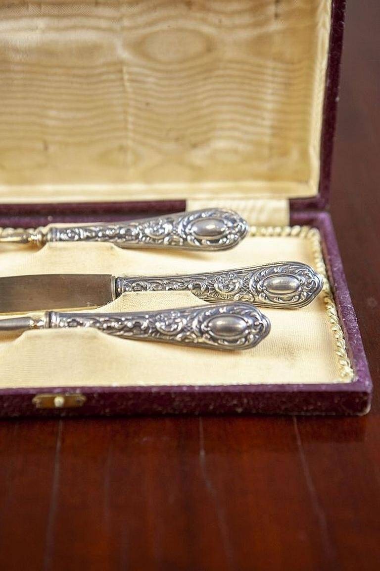 800 Silver Standard Silverware Set, 1930s, Set of 3