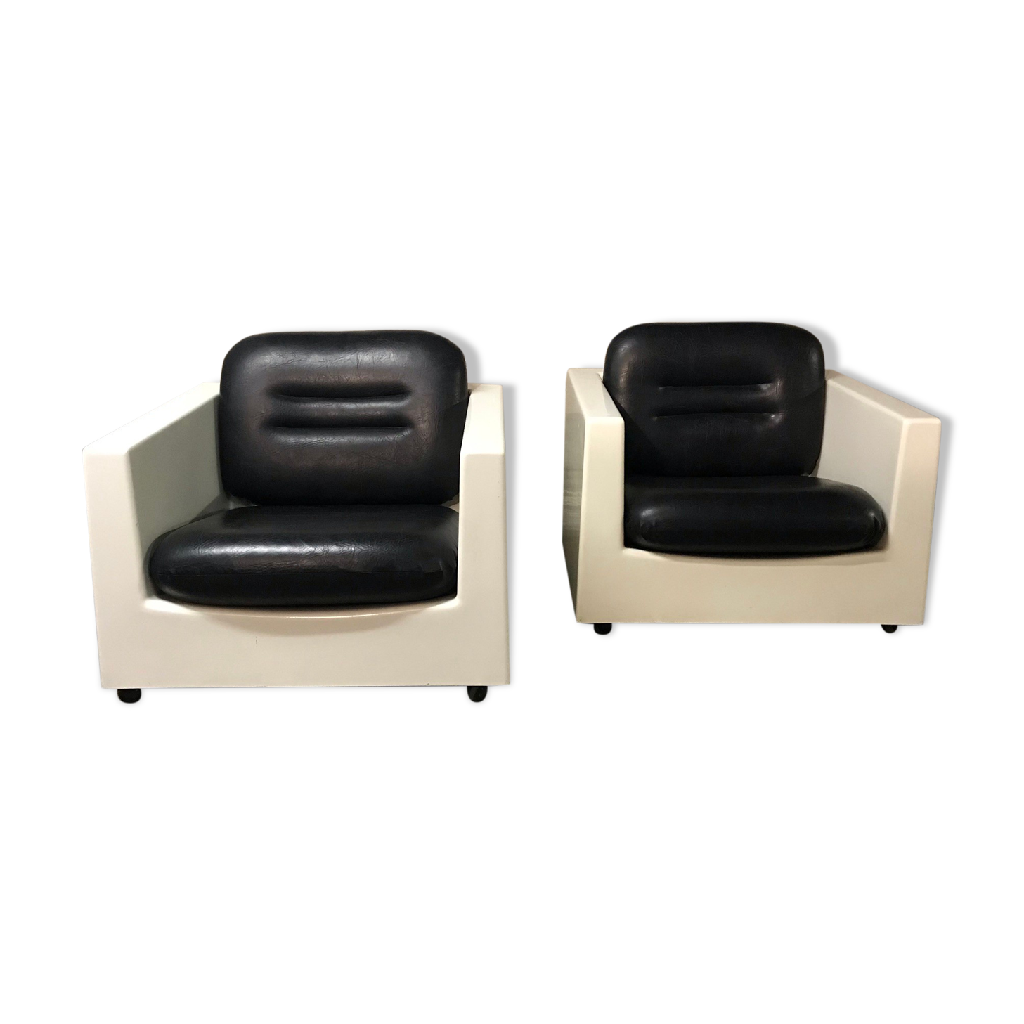 Paire de fauteuils Luigi Pellegrin, Mim Roma, 1970