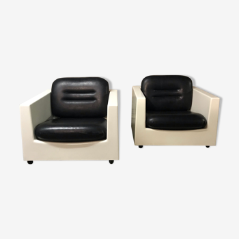 Pair of armchairs Luigi Pellegrin, Mim Roma, 1970