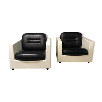 Pair of armchairs Luigi Pellegrin, Mim Roma, 1970