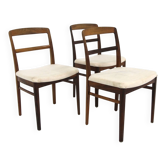 Set of 3 rosewood chairs, Ib Kofod Larsen, Denmark, 1960.