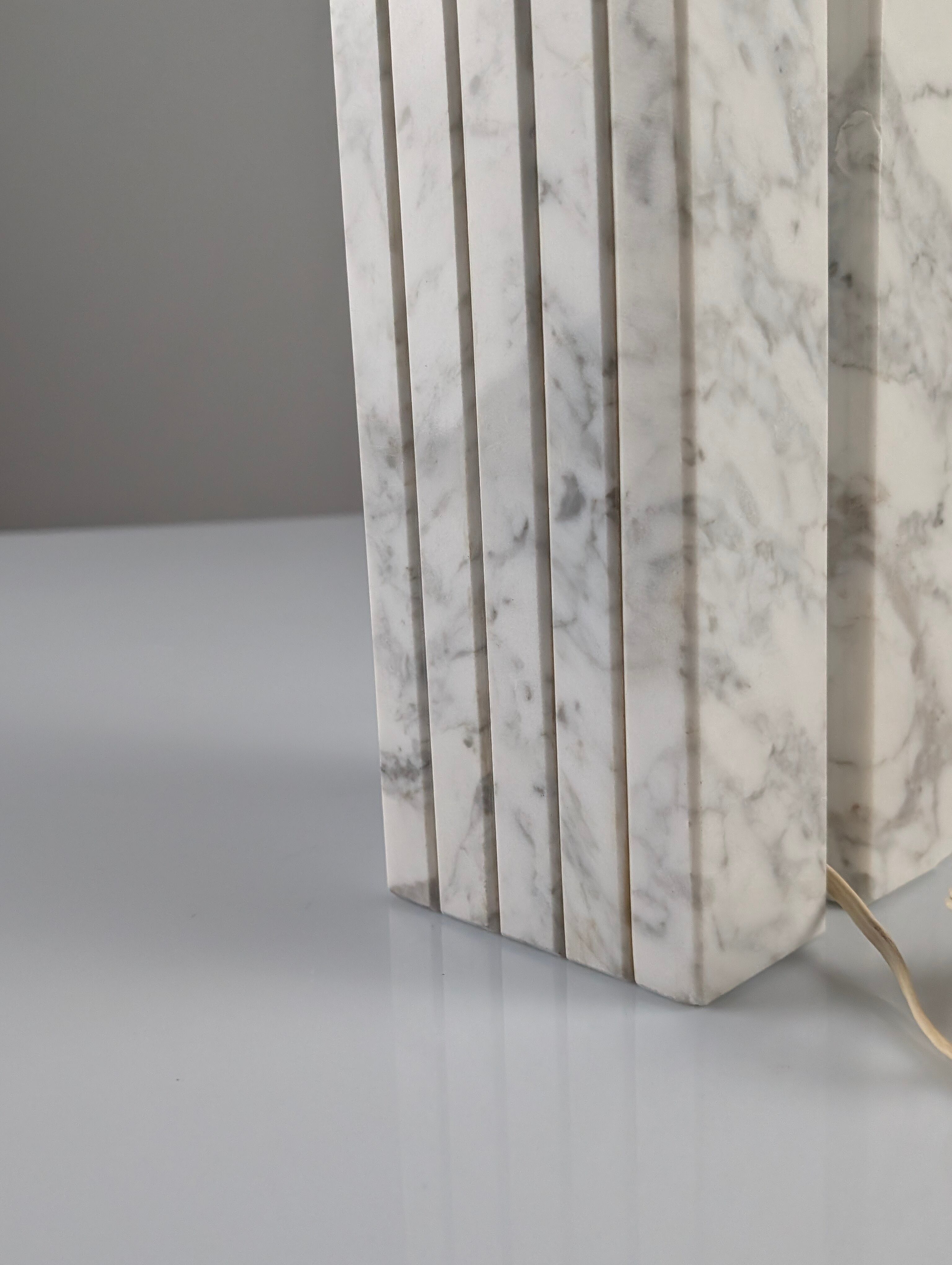 Carrara marble Art Deco lamp base 1940s