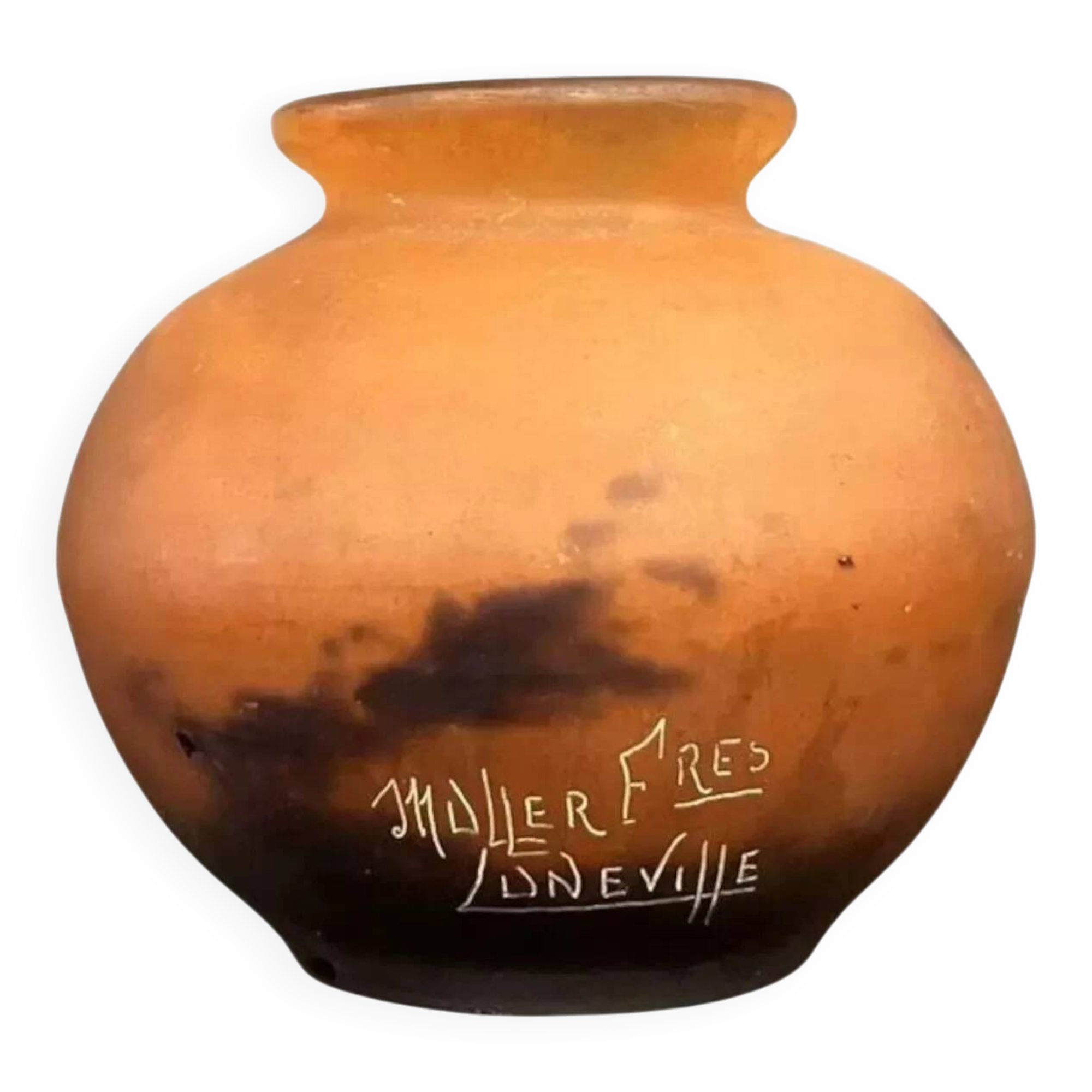 Muller brothers in Lunéville: marbled glass vase from the Art Nouveau period