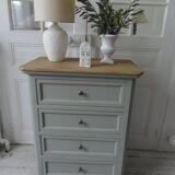 Louis Philippe style chest of drawers, 4 drawers in verdigris