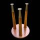 Table d'appoint vintage en bois massif et laiton – Design scandinave mid-ce