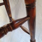 Western style bar stools in oak and red skai