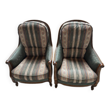 2 Bergère armchairs in Louis XV style