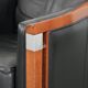 Set of  two black leather Art Deco design armchairs