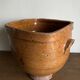 XXL glazed earthenware cache pot from the countryside, planter 1950