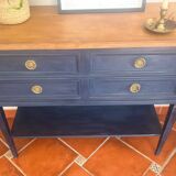 Console Louis XVI Oxford Navy – Meuble peint à la main vintage