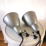 Pair of industrial lamps design 60s