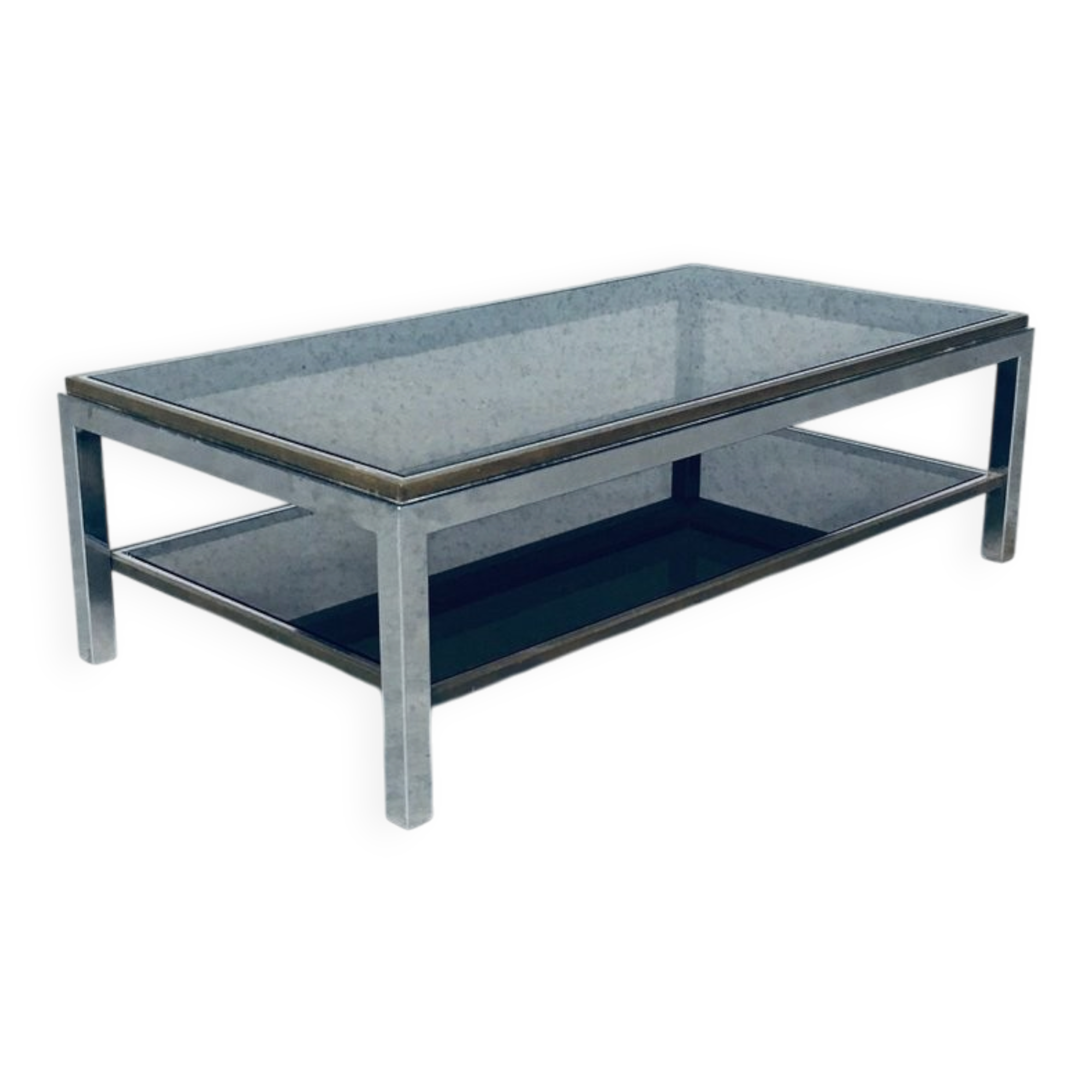 Hollywood Regency Flaminia Two Tier Coffee Table, France, 1970s