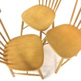 Set of 3 Scandinavian "Pinnstol" chairs, Lammhult Sweden, 1960