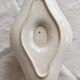 Antique sauce boat, ironstone, ivory with green floral and butterfly decoration.