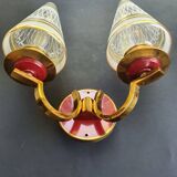 Pair of vintage gold wall sconces France Pierre Gilles Art Deco