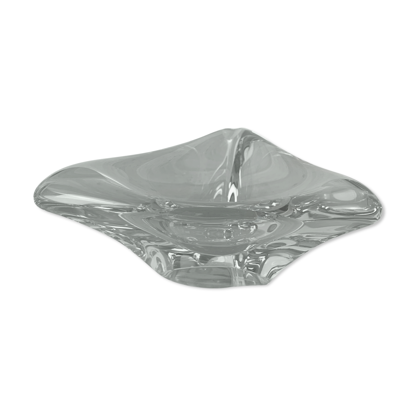 Empty ashtray trilobed crystal bag Daum