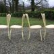 4 vintage chairs in tubular metal lacquered white yellow.