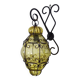 Vintage Italian wall light in transparent yellow blown glass and wrought iron. 70s 80s