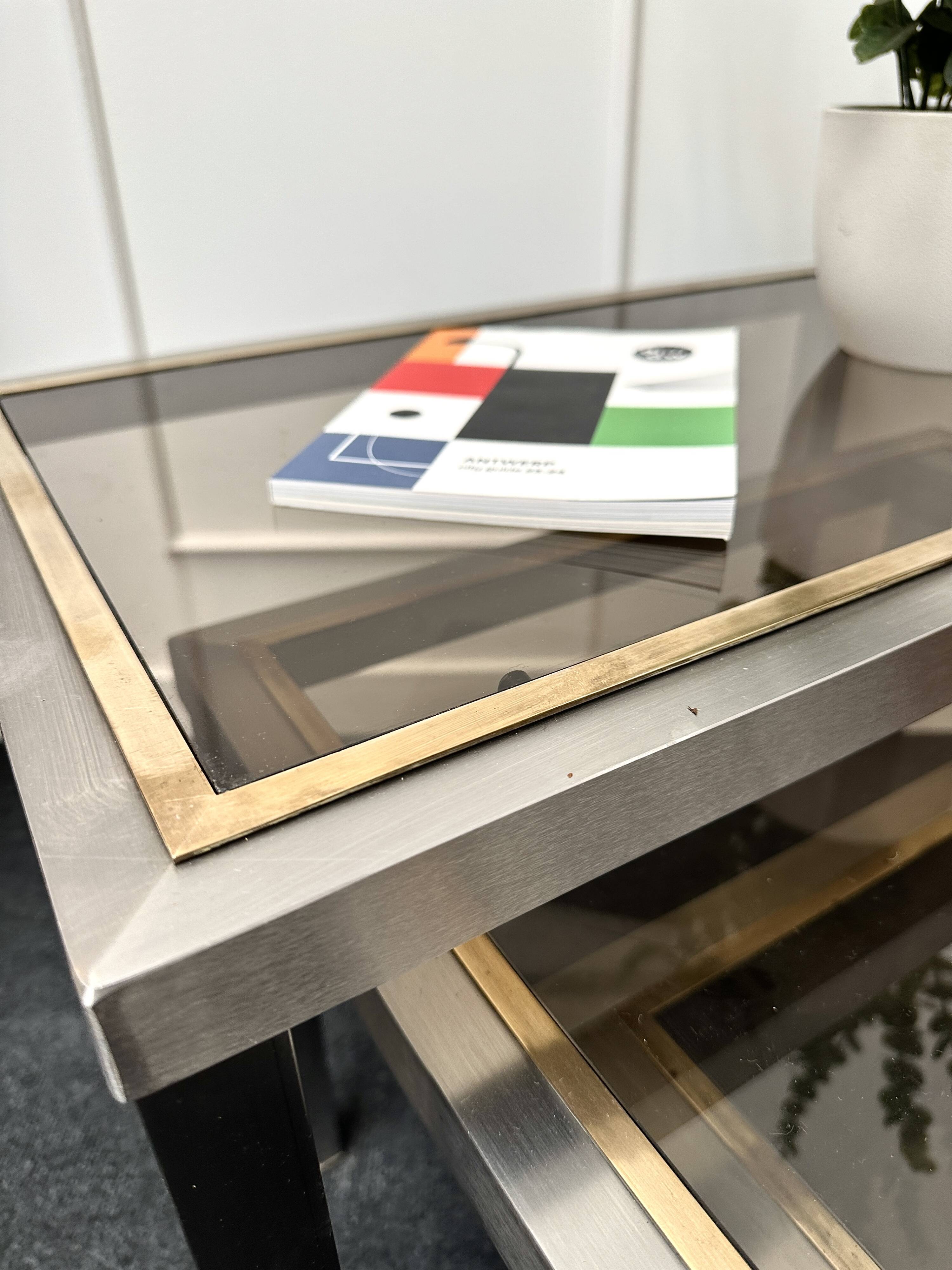 Smoked glass nesting coffee table