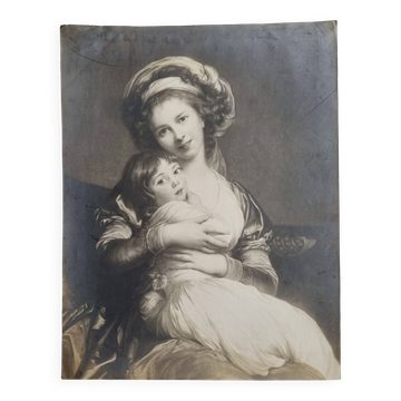 Photographie ancienne "Madame Vigée Le Brun et sa fille" A Mouttet Paris
