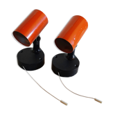 Pair of vintage orange sconces 1970