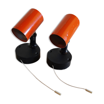 Pair of vintage orange sconces 1970