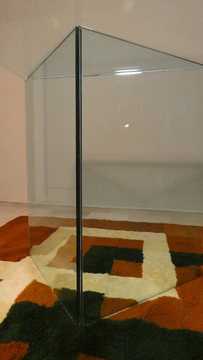 Bacco desk in transparent glass attributed to Tonelli, Italy, 1980s.