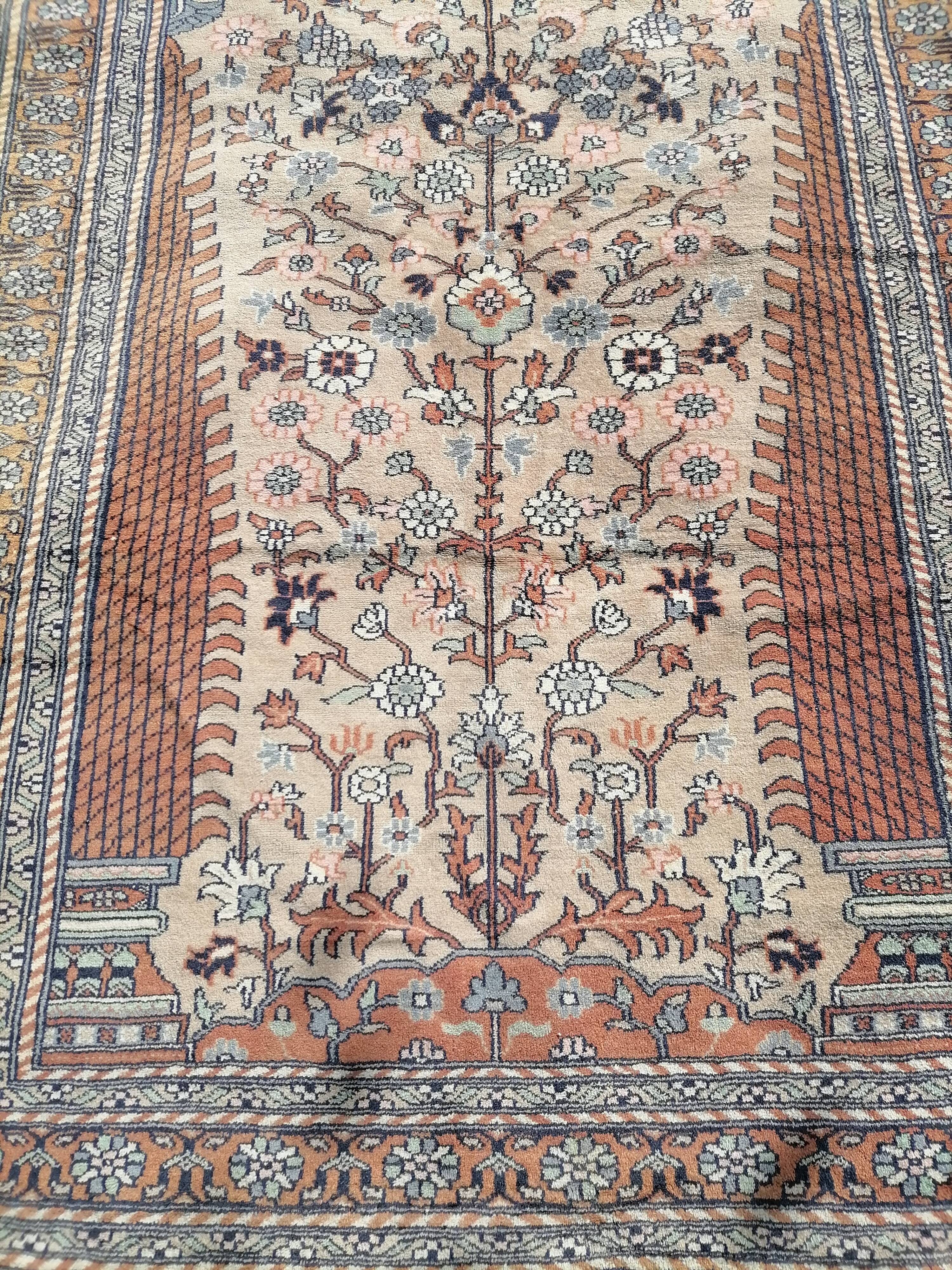 Ancient Persian wool rug handmade fifties 200 x 126cm