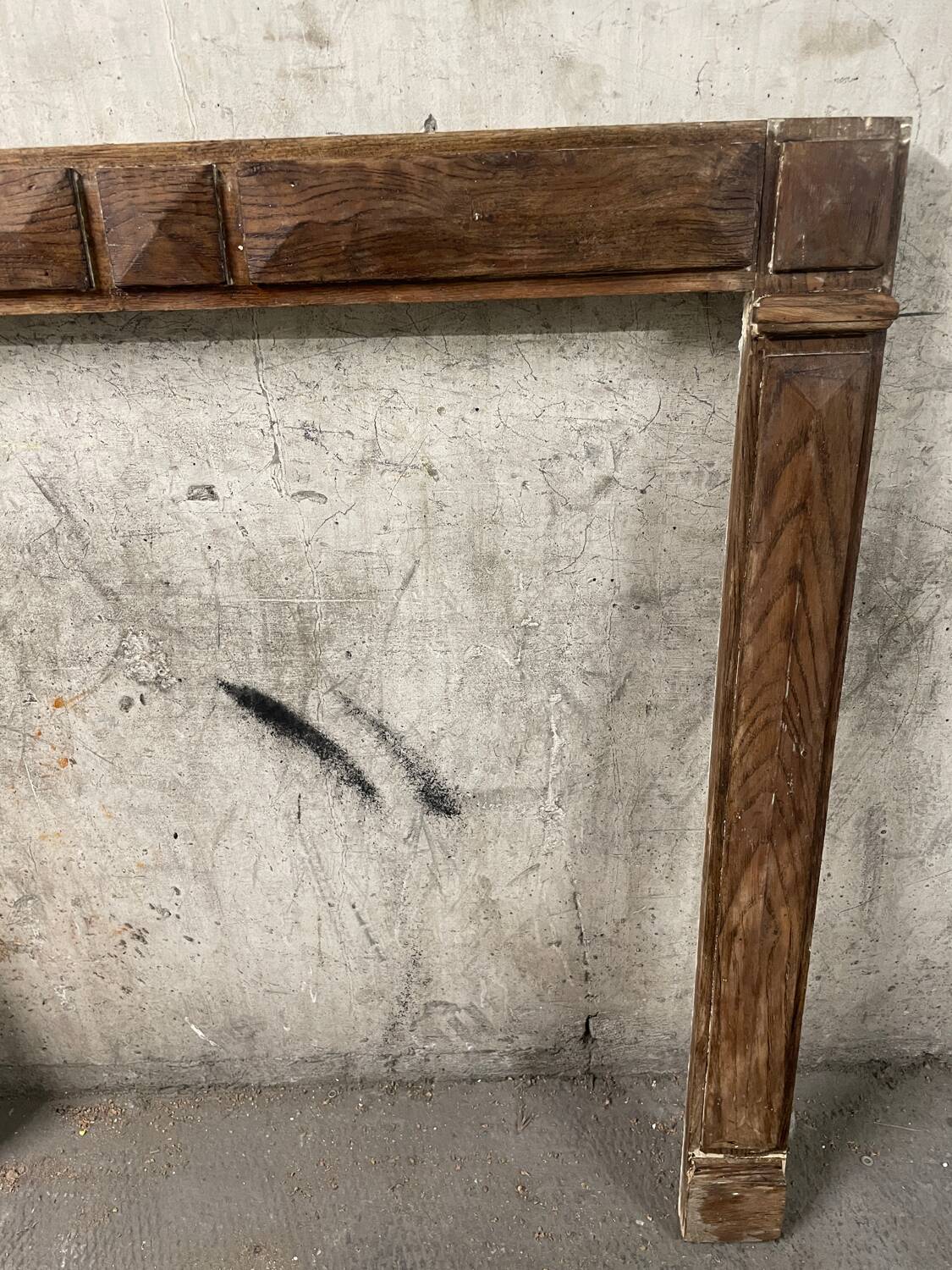 Old folk art fireplace mantle