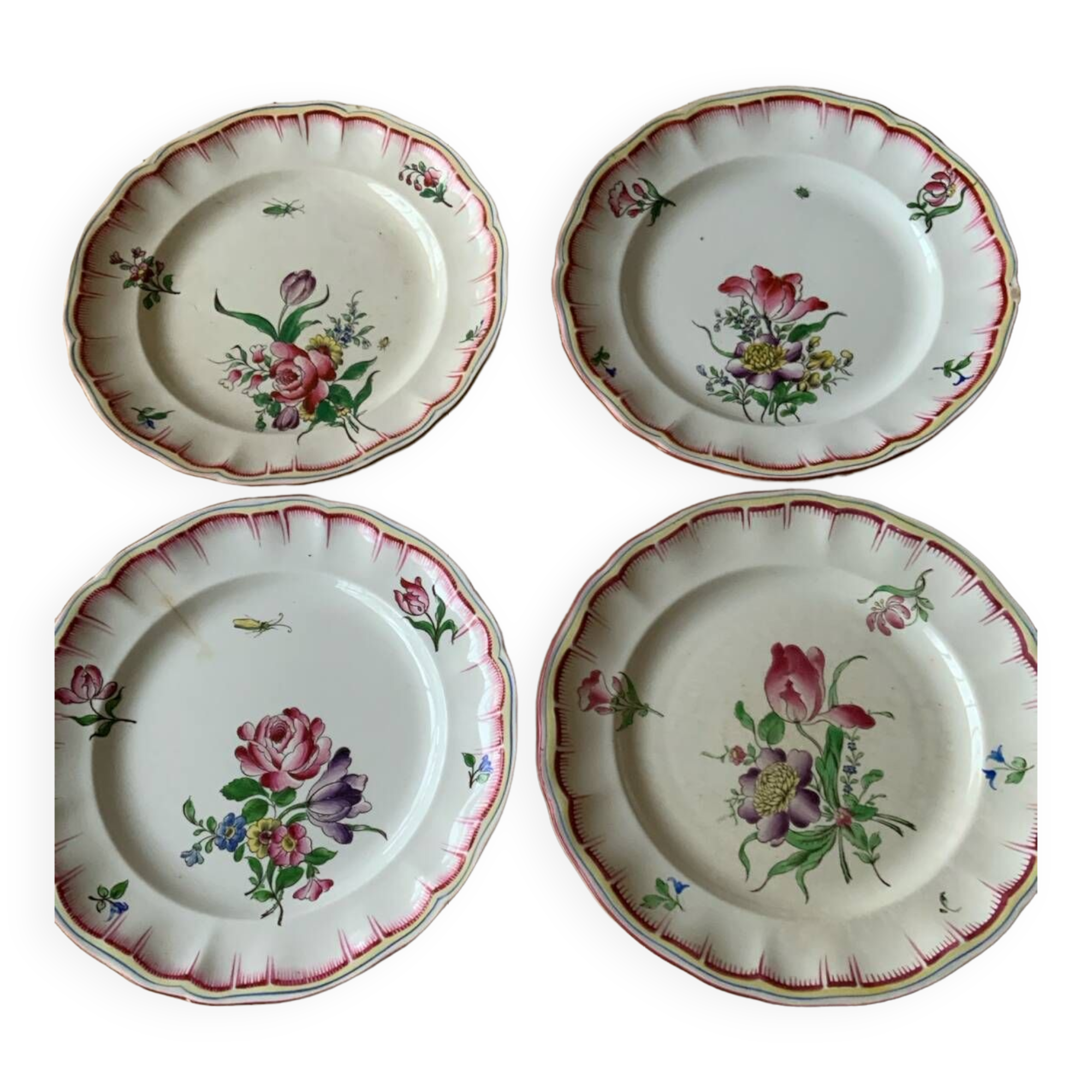 Set of 4 Lunéville plates