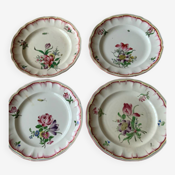 Lot de 4 assiettes Lunéville