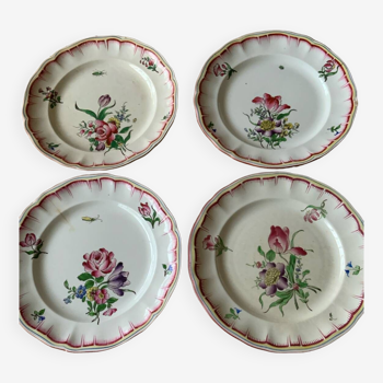 Set of 4 Lunéville plates