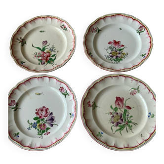 Set of 4 Lunéville plates