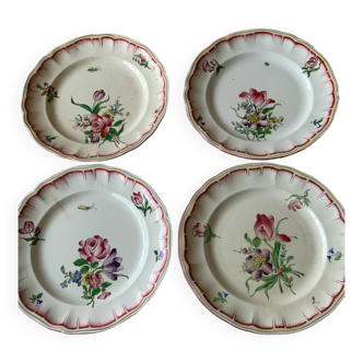 Lot de 4 assiettes Lunéville