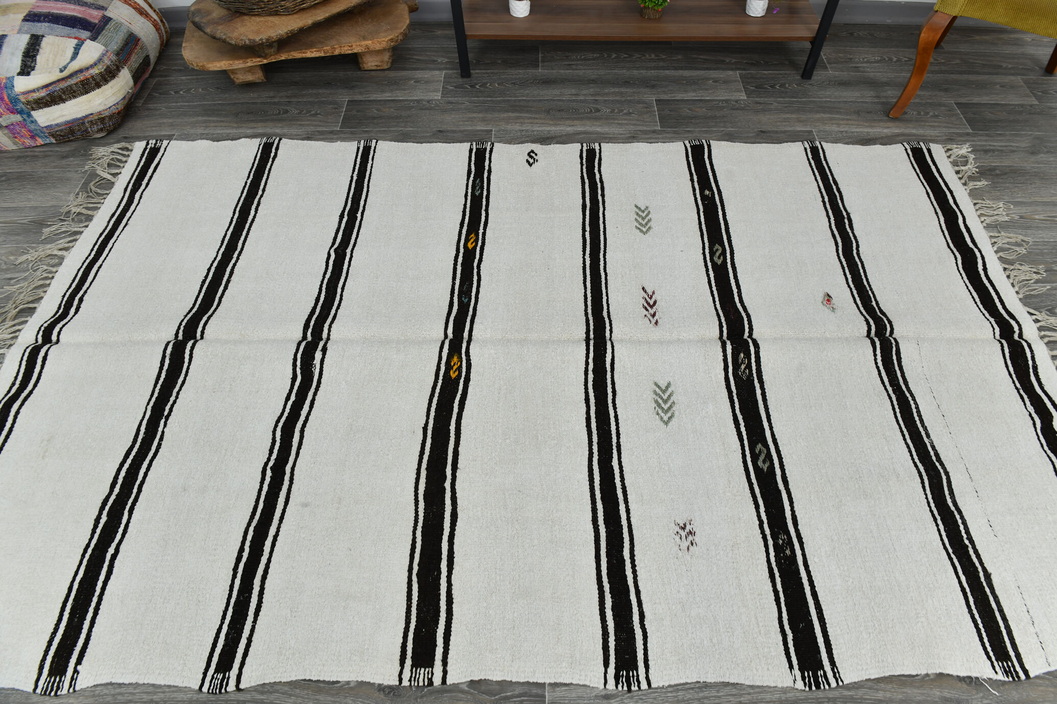 Tapis de chanvre vintage moderne, 158x248cm
