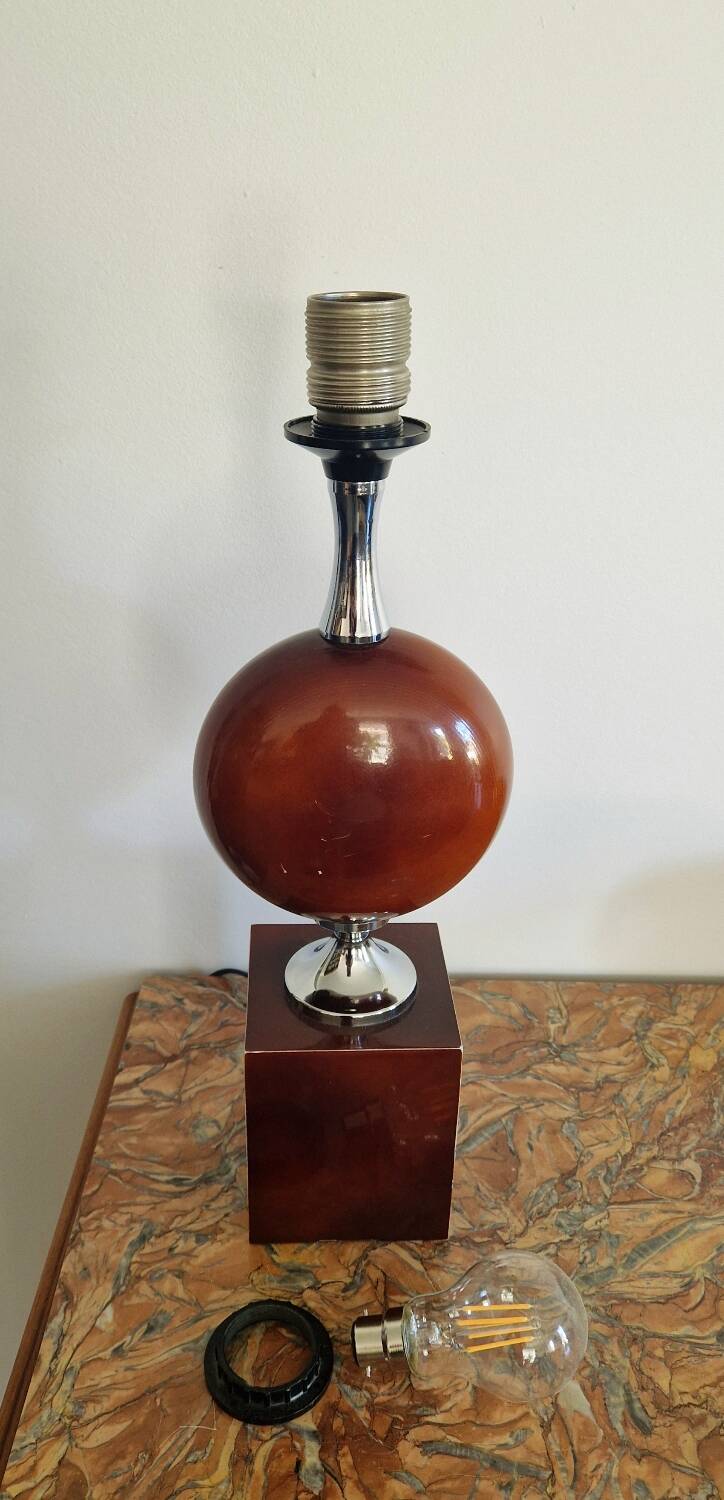Barbier house lamp - Lacquered and chrome-plated metal - 1970s