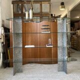 Roche Bobois stone and glass sculpture shelf 1970s