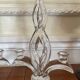 Pair of two-light crystal candlesticks signed Vannes