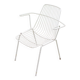 Chaise de jardin en métal blanc du milieu du siècle des années 1960