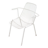 1960s Mid-century White Metal Garden Chair