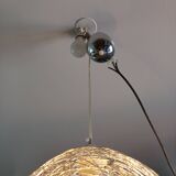 Vintage Twisted Silver Metal Pendant Light