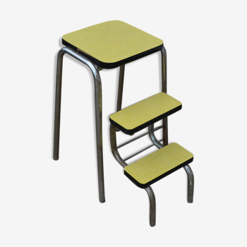 Tabouret en formica jaune