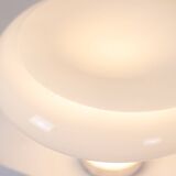 Angelo Mangiarotti. Opaline and chromed metal lamp. 1980s.