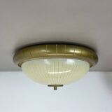 round 36cm metal Gino Sarfatti Style wall Ceiling Light Flushmount, Italy 1950s