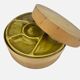 Set of 6 Gien green earthenware compartment plates with original box - Fondue & stone grill