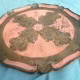 Florentine tray in painted wood, vintage