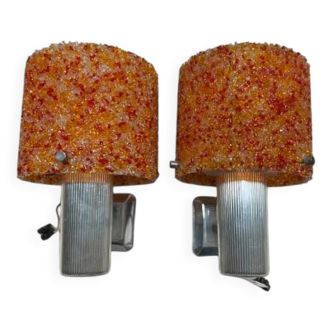 Pair of plastic wall lights