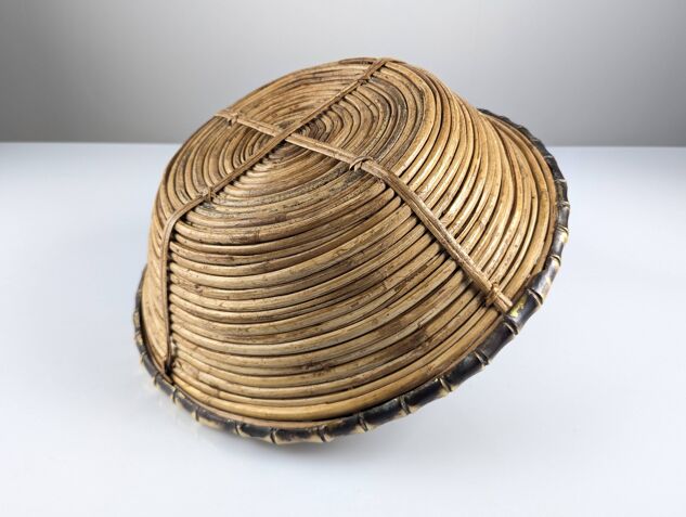 Rattan and brass centrepiece, Italy, 1970s