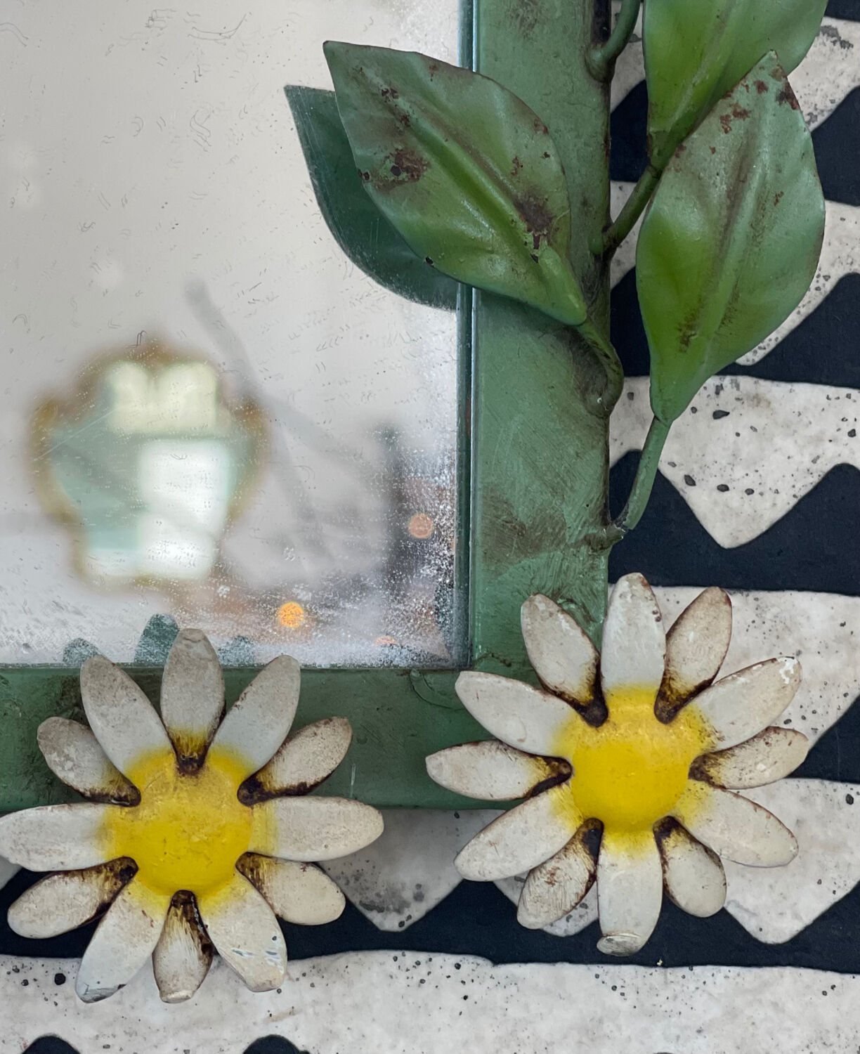 Vintage Italian metal mirror