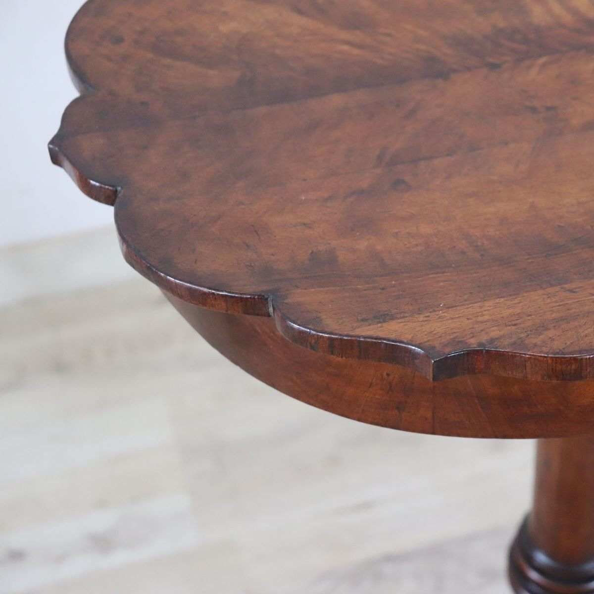 Antique Walnut Gueridon Table, Italy, 19th Century